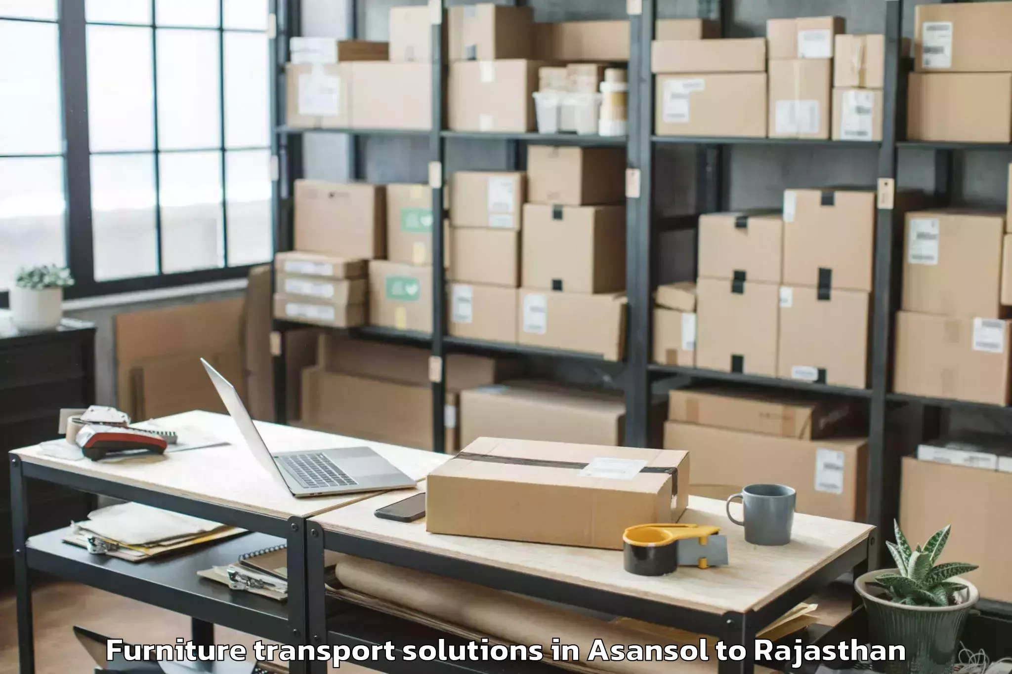 Discover Asansol to Pilani Furniture Transport Solutions